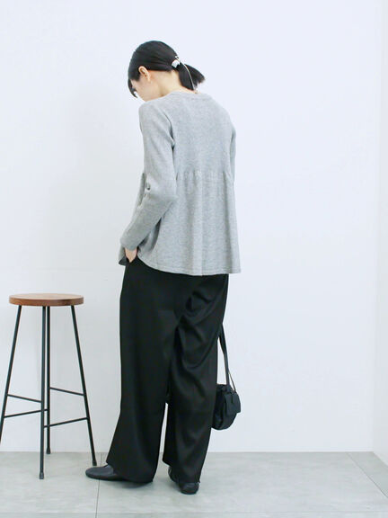 ◎ペプラムニットプルオーバー(ブラック/カーキ/TOPブラウン/TOPグレー)|Samansa Mos2 blue(サマンサモスモス ブルー)通販