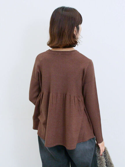 ◎ペプラムニットプルオーバー(ブラック/カーキ/TOPブラウン/TOPグレー)|Samansa Mos2 blue(サマンサモスモス ブルー)通販