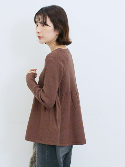 ◎ペプラムニットプルオーバー(ブラック/カーキ/TOPブラウン/TOPグレー)|Samansa Mos2 blue(サマンサモスモス ブルー)通販