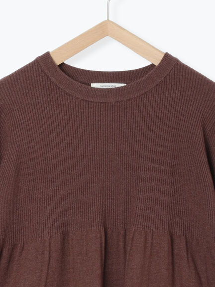 ◎ペプラムニットプルオーバー(ブラック/カーキ/TOPブラウン/TOPグレー)|Samansa Mos2 blue(サマンサモスモス ブルー)通販