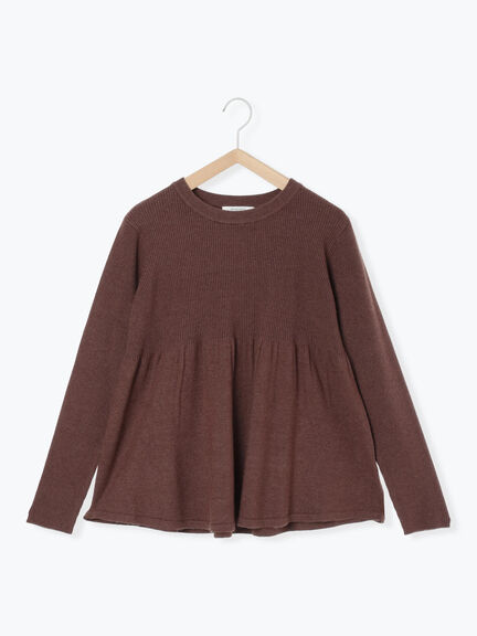 ◎ペプラムニットプルオーバー(ブラック/カーキ/TOPブラウン/TOPグレー)|Samansa Mos2 blue(サマンサモスモス ブルー)通販