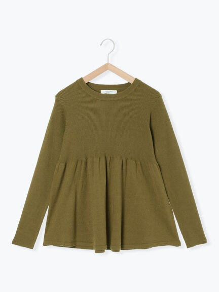 ◎ペプラムニットプルオーバー(ブラック/カーキ/TOPブラウン/TOPグレー)|Samansa Mos2 blue(サマンサモスモス ブルー)通販