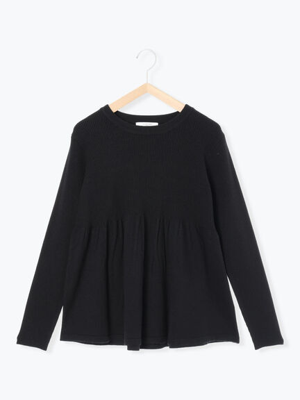 ◎ペプラムニットプルオーバー(ブラック/カーキ/TOPブラウン/TOPグレー)|Samansa Mos2 blue(サマンサモスモス ブルー)通販