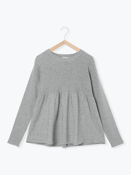 ◎ペプラムニットプルオーバー(ブラック/カーキ/TOPブラウン/TOPグレー)|Samansa Mos2 blue(サマンサモスモス ブルー)通販