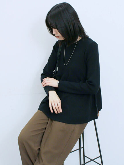 ◎ペプラムニットプルオーバー(ブラック/カーキ/TOPブラウン/TOPグレー)|Samansa Mos2 blue(サマンサモスモス ブルー)通販