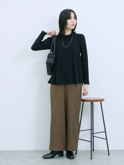 ◎ペプラムニットプルオーバー(ブラック/カーキ/TOPブラウン/TOPグレー)|Samansa Mos2 blue(サマンサモスモス ブルー)通販