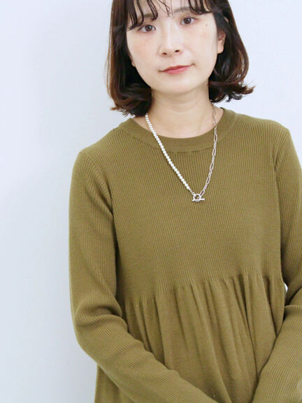 ◎ペプラムニットプルオーバー(ブラック/カーキ/TOPブラウン/TOPグレー)|Samansa Mos2 blue(サマンサモスモス ブルー)通販