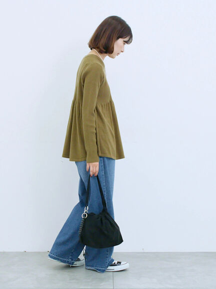 ◎ペプラムニットプルオーバー(ブラック/カーキ/TOPブラウン/TOPグレー)|Samansa Mos2 blue(サマンサモスモス ブルー)通販