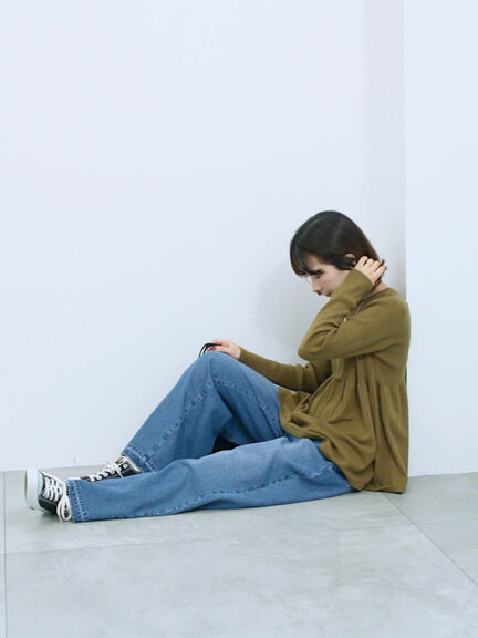 ◎ペプラムニットプルオーバー(ブラック/カーキ/TOPブラウン/TOPグレー)|Samansa Mos2 blue(サマンサモスモス ブルー)通販