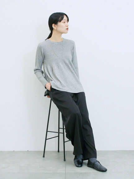 ◎ペプラムニットプルオーバー(ブラック/カーキ/TOPブラウン/TOPグレー)|Samansa Mos2 blue(サマンサモスモス ブルー)通販