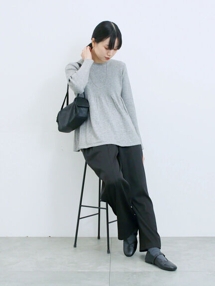 ◎ペプラムニットプルオーバー(ブラック/カーキ/TOPブラウン/TOPグレー)|Samansa Mos2 blue(サマンサモスモス ブルー)通販