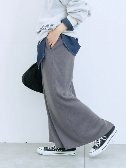 カットリブナロースカート(チャコールグレー/ブラック/ブラウン)|Samansa Mos2 blue(サマンサモスモス ブルー)通販