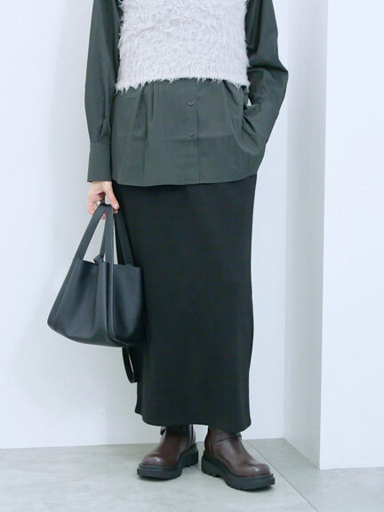 カットリブナロースカート(チャコールグレー/ブラック/ブラウン)|Samansa Mos2 blue(サマンサモスモス ブルー)通販