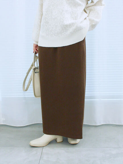 カットリブナロースカート(チャコールグレー/ブラック/ブラウン)|Samansa Mos2 blue(サマンサモスモス ブルー)通販