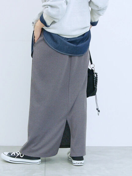 カットリブナロースカート(チャコールグレー/ブラック/ブラウン)|Samansa Mos2 blue(サマンサモスモス ブルー)通販