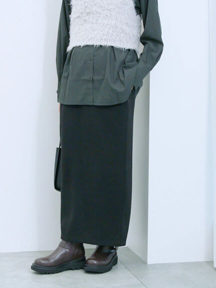 カットリブナロースカート(チャコールグレー/ブラック/ブラウン)|Samansa Mos2 blue(サマンサモスモス ブルー)通販