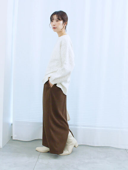 カットリブナロースカート(チャコールグレー/ブラック/ブラウン)|Samansa Mos2 blue(サマンサモスモス ブルー)通販