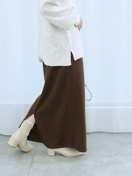 カットリブナロースカート(チャコールグレー/ブラック/ブラウン)|Samansa Mos2 blue(サマンサモスモス ブルー)通販