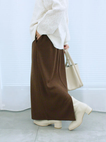 カットリブナロースカート(チャコールグレー/ブラック/ブラウン)|Samansa Mos2 blue(サマンサモスモス ブルー)通販