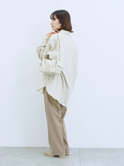 ◎マットサテンタックシャツ(チャコールグレー/ベージュ/ブラウン)|Samansa Mos2 blue(サマンサモスモス ブルー)通販