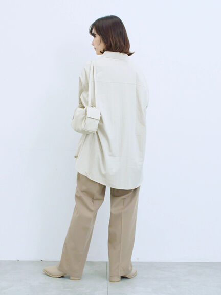 ◎マットサテンタックシャツ(チャコールグレー/ベージュ/ブラウン)|Samansa Mos2 blue(サマンサモスモス ブルー)通販