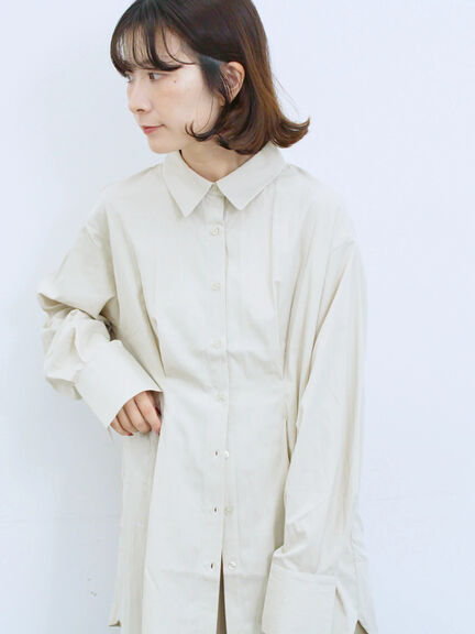 ◎マットサテンタックシャツ(チャコールグレー/ベージュ/ブラウン)|Samansa Mos2 blue(サマンサモスモス ブルー)通販