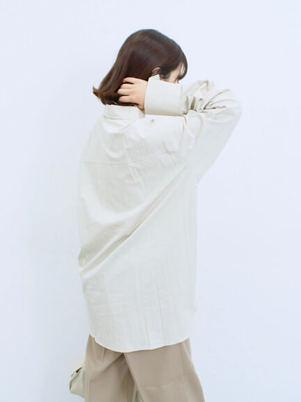 ◎マットサテンタックシャツ(チャコールグレー/ベージュ/ブラウン)|Samansa Mos2 blue(サマンサモスモス ブルー)通販