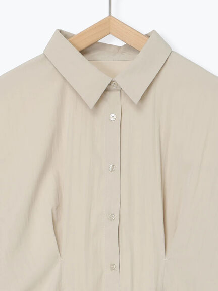 ◎マットサテンタックシャツ(チャコールグレー/ベージュ/ブラウン)|Samansa Mos2 blue(サマンサモスモス ブルー)通販