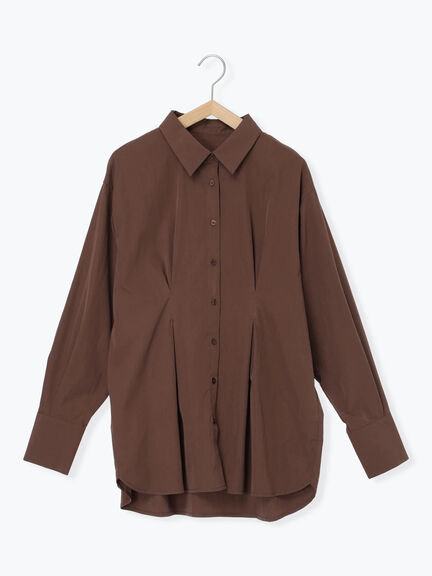 ◎マットサテンタックシャツ(チャコールグレー/ベージュ/ブラウン)|Samansa Mos2 blue(サマンサモスモス ブルー)通販