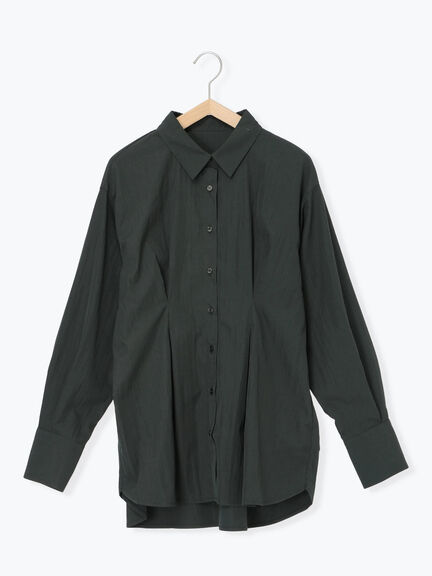 ◎マットサテンタックシャツ(チャコールグレー/ベージュ/ブラウン)|Samansa Mos2 blue(サマンサモスモス ブルー)通販