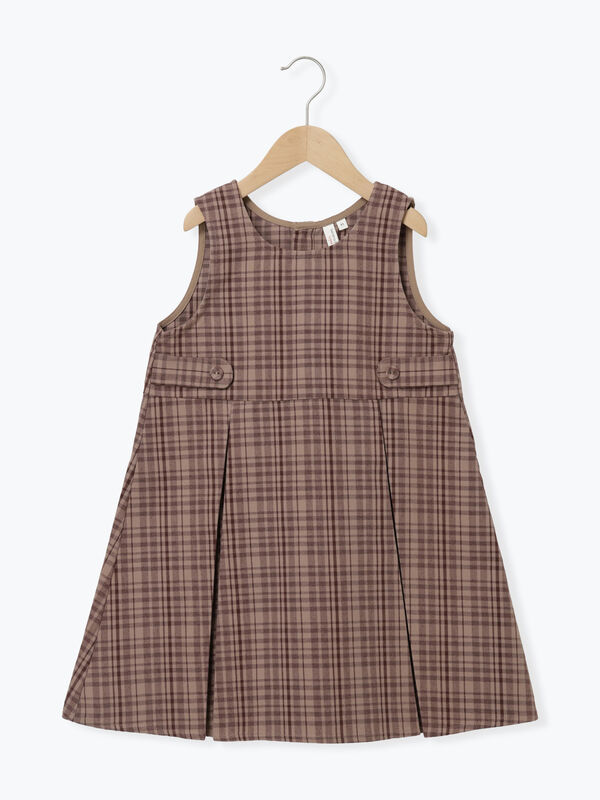 チェック柄ジャンバースカート(ブラウン)|Samansa Mos2 Lagom(KIDS)(サマンサモスモス ラーゴム)通販