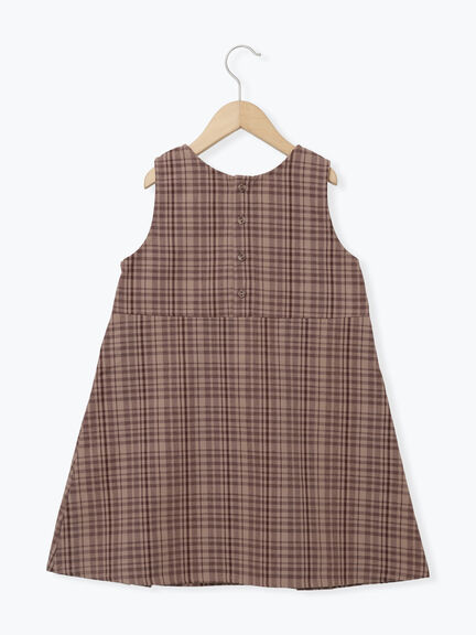 チェック柄ジャンバースカート(ブラウン/ネイビー)|Samansa Mos2 Lagom(KIDS)(サマンサモスモス ラーゴム)通販
