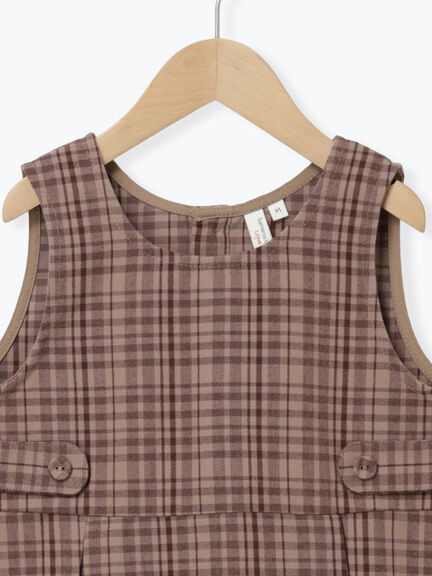チェック柄ジャンバースカート(ブラウン/ネイビー)|Samansa Mos2 Lagom(KIDS)(サマンサモスモス ラーゴム)通販