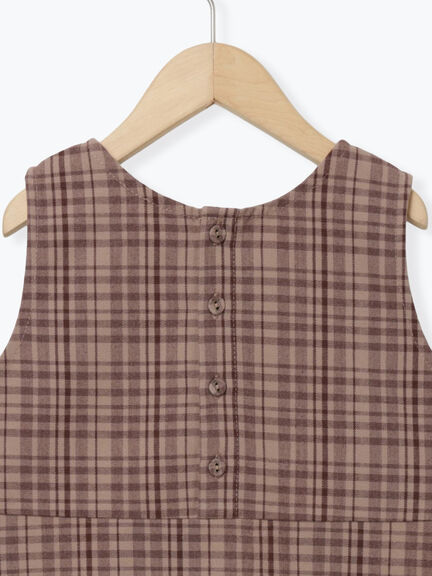 チェック柄ジャンバースカート(ブラウン/ネイビー)|Samansa Mos2 Lagom(KIDS)(サマンサモスモス ラーゴム)通販