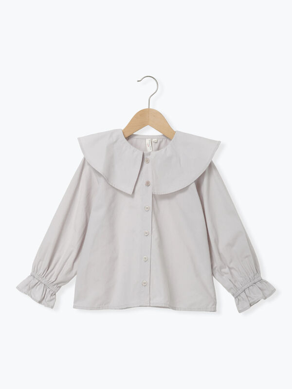 ビッグカラーブラウス(オフホワイト/Sグレー)|Samansa Mos2 Lagom(KIDS)(サマンサモスモス ラーゴム)通販