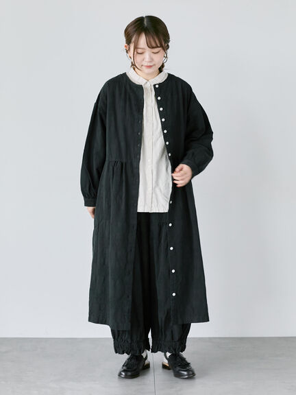 【WEB限定】コットンジャカード製品染め裾フリルパンツ(グレー/ブラック/キナリ)|TSUHARU by Samansa Mos2(ツハルバイサマンサモスモス)通販