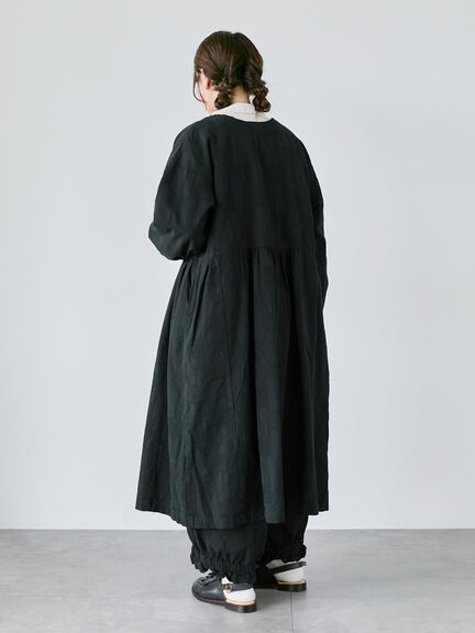 【WEB限定】コットンジャカード製品染め裾フリルパンツ(グレー/ブラック/キナリ)|TSUHARU by Samansa Mos2(ツハルバイサマンサモスモス)通販