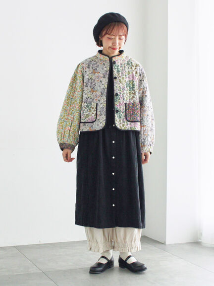 【LIBERTY】パッチワークキルトジャケット(レッド/キナリ)|TSUHARU by Samansa Mos2(ツハルバイサマンサモスモス)通販