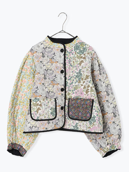 【LIBERTY】パッチワークキルトジャケット(レッド/キナリ)|TSUHARU by Samansa Mos2(ツハルバイサマンサモスモス)通販