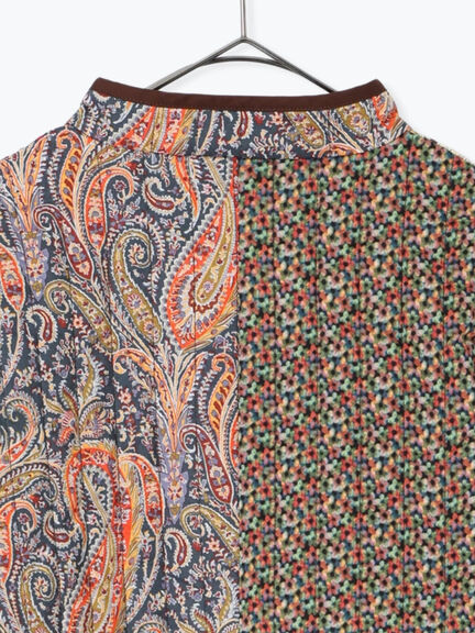 【LIBERTY】パッチワークキルトジャケット(レッド/キナリ)|TSUHARU by Samansa Mos2(ツハルバイサマンサモスモス)通販