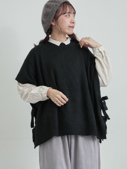 ウール混2WAYニットベスト(ブラック/ベージュ)|TSUHARU by Samansa Mos2(ツハルバイサマンサモスモス)通販