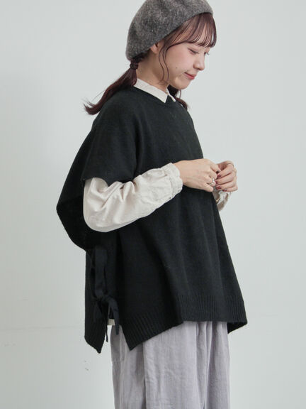 ウール混2WAYニットベスト(ブラック/ベージュ)|TSUHARU by Samansa Mos2(ツハルバイサマンサモスモス)通販