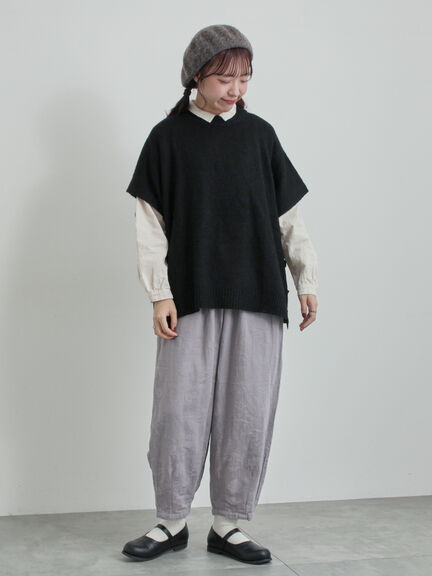 ウール混2WAYニットベスト(ブラック/ベージュ)|TSUHARU by Samansa Mos2(ツハルバイサマンサモスモス)通販