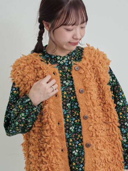 ループ編み前後2WAYニットベスト(グレー/オレンジ/キナリ)|TSUHARU by Samansa Mos2(ツハルバイサマンサモスモス)通販