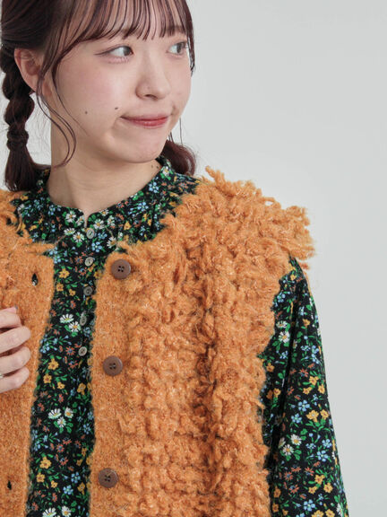 ループ編み前後2WAYニットベスト(グレー/オレンジ/キナリ)|TSUHARU by Samansa Mos2(ツハルバイサマンサモスモス)通販