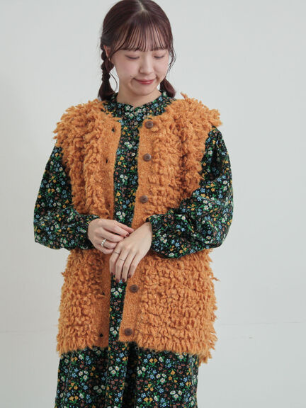 ループ編み前後2WAYニットベスト(グレー/オレンジ/キナリ)|TSUHARU by Samansa Mos2(ツハルバイサマンサモスモス)通販