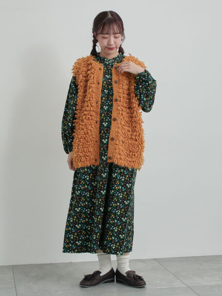 ループ編み前後2WAYニットベスト(グレー/オレンジ/キナリ)|TSUHARU by Samansa Mos2(ツハルバイサマンサモスモス)通販