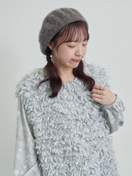 ループ編み前後2WAYニットベスト(グレー/オレンジ/キナリ)|TSUHARU by Samansa Mos2(ツハルバイサマンサモスモス)通販