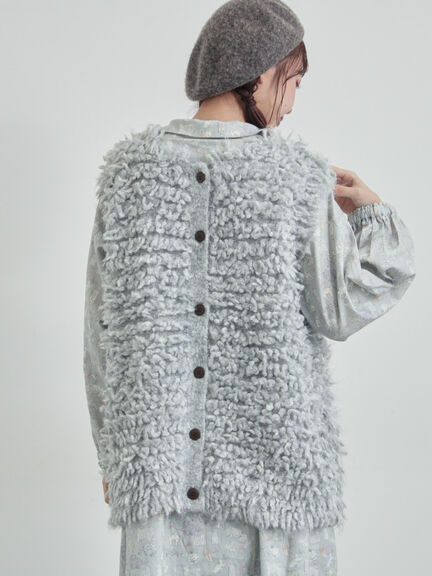 ループ編み前後2WAYニットベスト(グレー/オレンジ/キナリ)|TSUHARU by Samansa Mos2(ツハルバイサマンサモスモス)通販