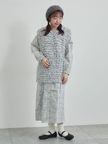 ループ編み前後2WAYニットベスト(グレー/オレンジ/キナリ)|TSUHARU by Samansa Mos2(ツハルバイサマンサモスモス)通販